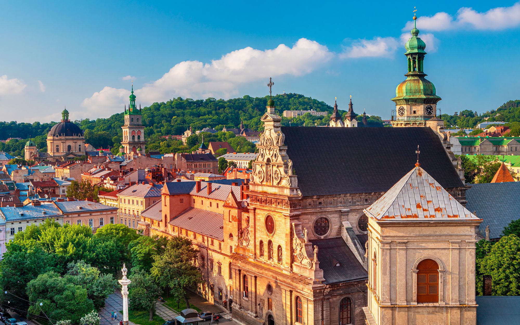 st.Andrew's Church and city center overview | Lviv city center